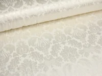 Ткань скатертная сатин-жаккард с тефлоновой пропиткой Севилия Молочный