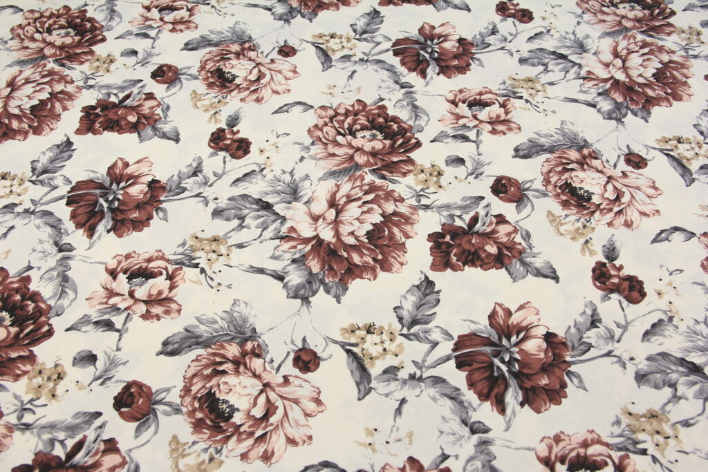 Ткань скатертная с тефлоновой пропиткой Осенние цветы Коричневый