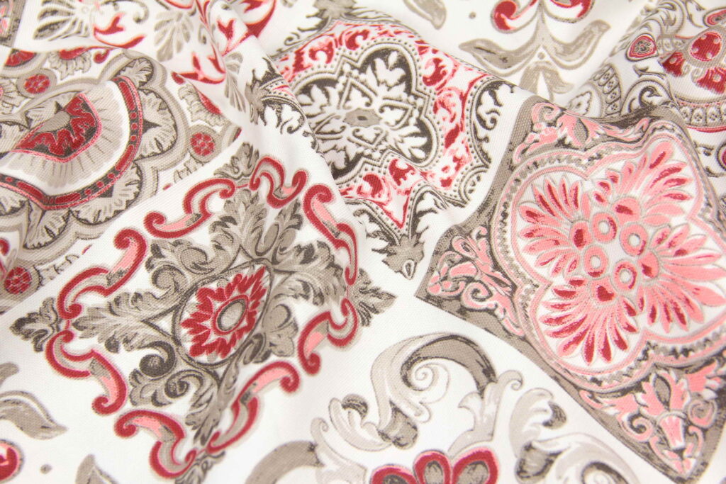 Ткань скатертная с тефлоновой пропиткой Плитка Розовый