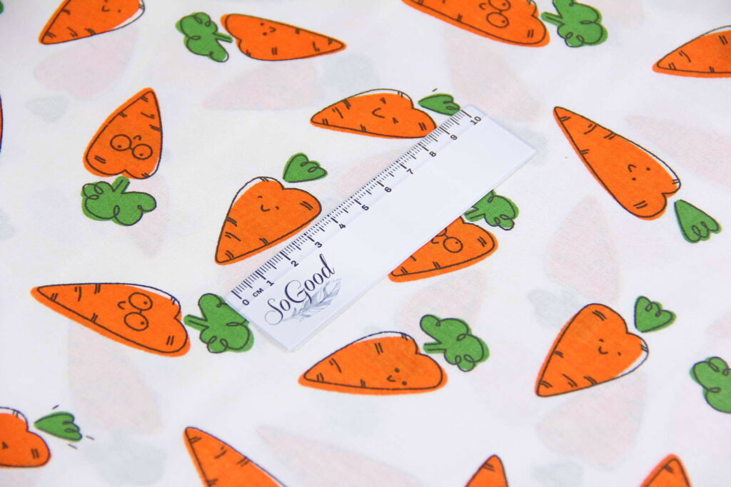 Ткань Ранфорс Морковка, Турция, ширина 240 см, плотность 135 г/м7