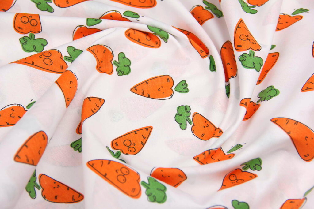 Ткань Ранфорс Морковка, Турция, ширина 240 см, плотность 135 г/м7
