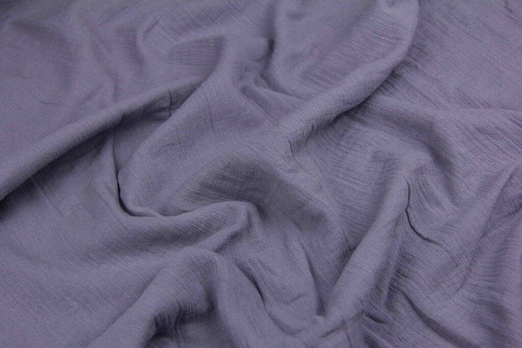 Ткань Муслин жатый двухслойный Серо-синий, Турция, плотность 160 г/м2