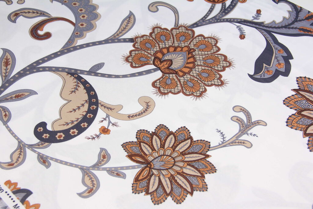 Ткань Сатин набивной Стамбул на белом, Турция, ширина 240 см