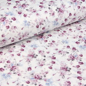 Ткань Ранфорс Цветочный лоскуток Сиреневый, Турция, ширина 240 см, плотность 135 г/м2.