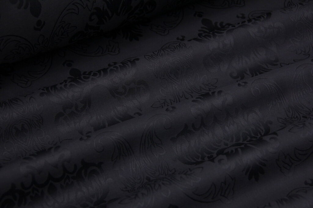 Тканина Сатин жаккард Флоренція Чорний, Туреччина, ширина 240 см, густина 130 г/м2