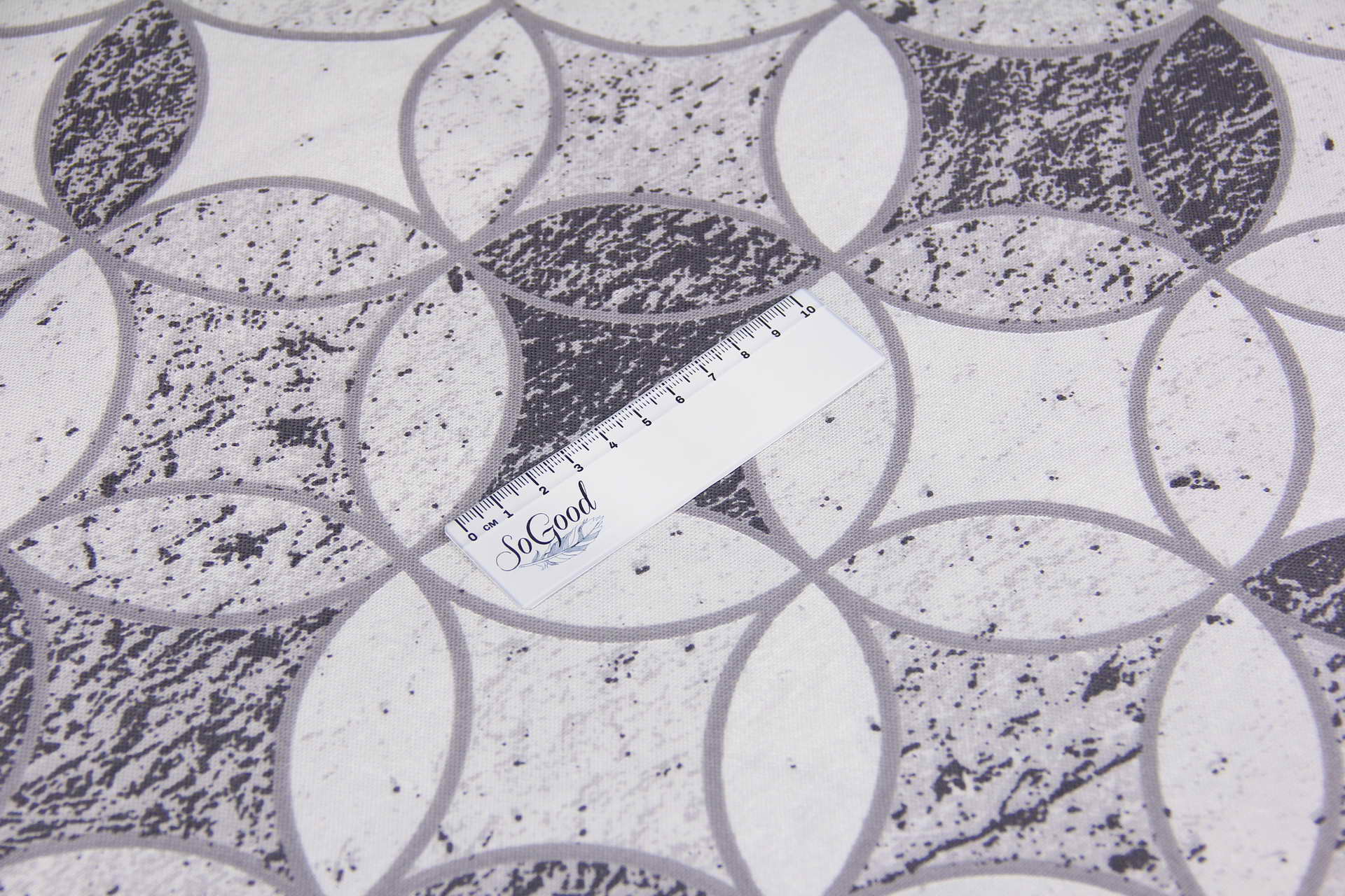 Ткань скатертная с тефлоновой пропиткой Узор мрамор Серый