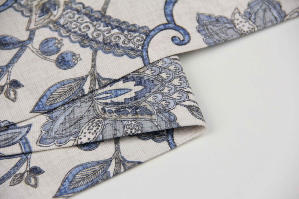 Ткань скатертная с тефлоновой пропиткой Лотос Синий