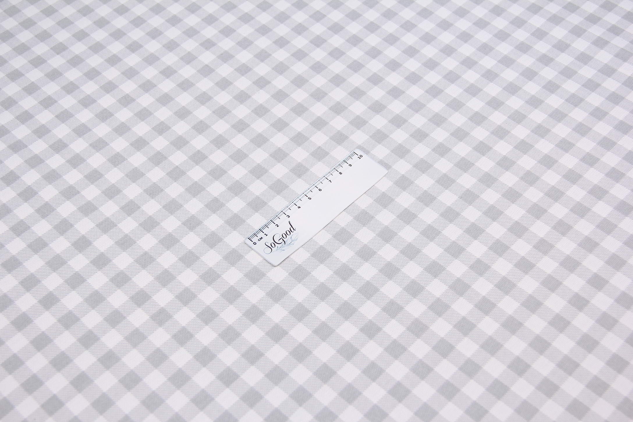 Ткань скатертная с тефлоновой пропиткой Клеточка Серый 1 см