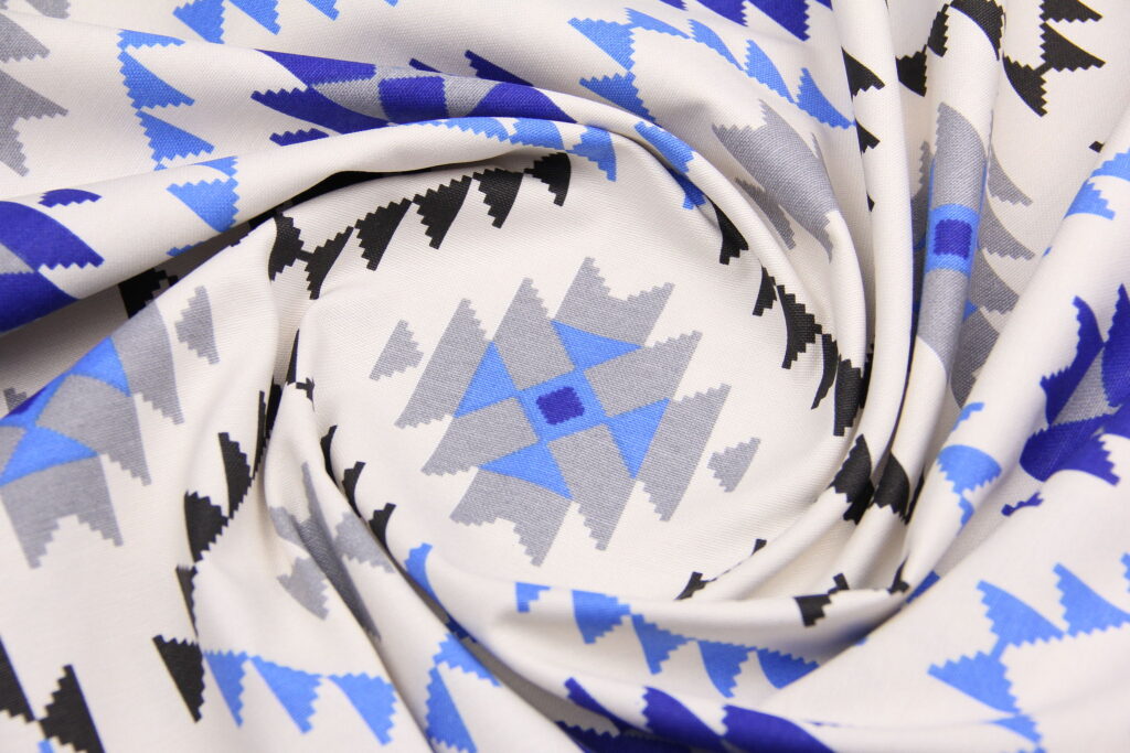 Ткань скатертная с тефлоновой пропиткой Геометрия Синий