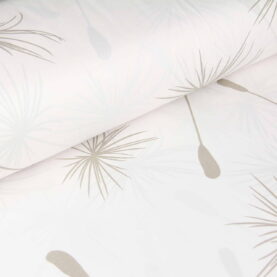 Ткань Ранфорс Одуванчик бежевый на белом, Турция, ширина 240 см, плотность 135 г/м2