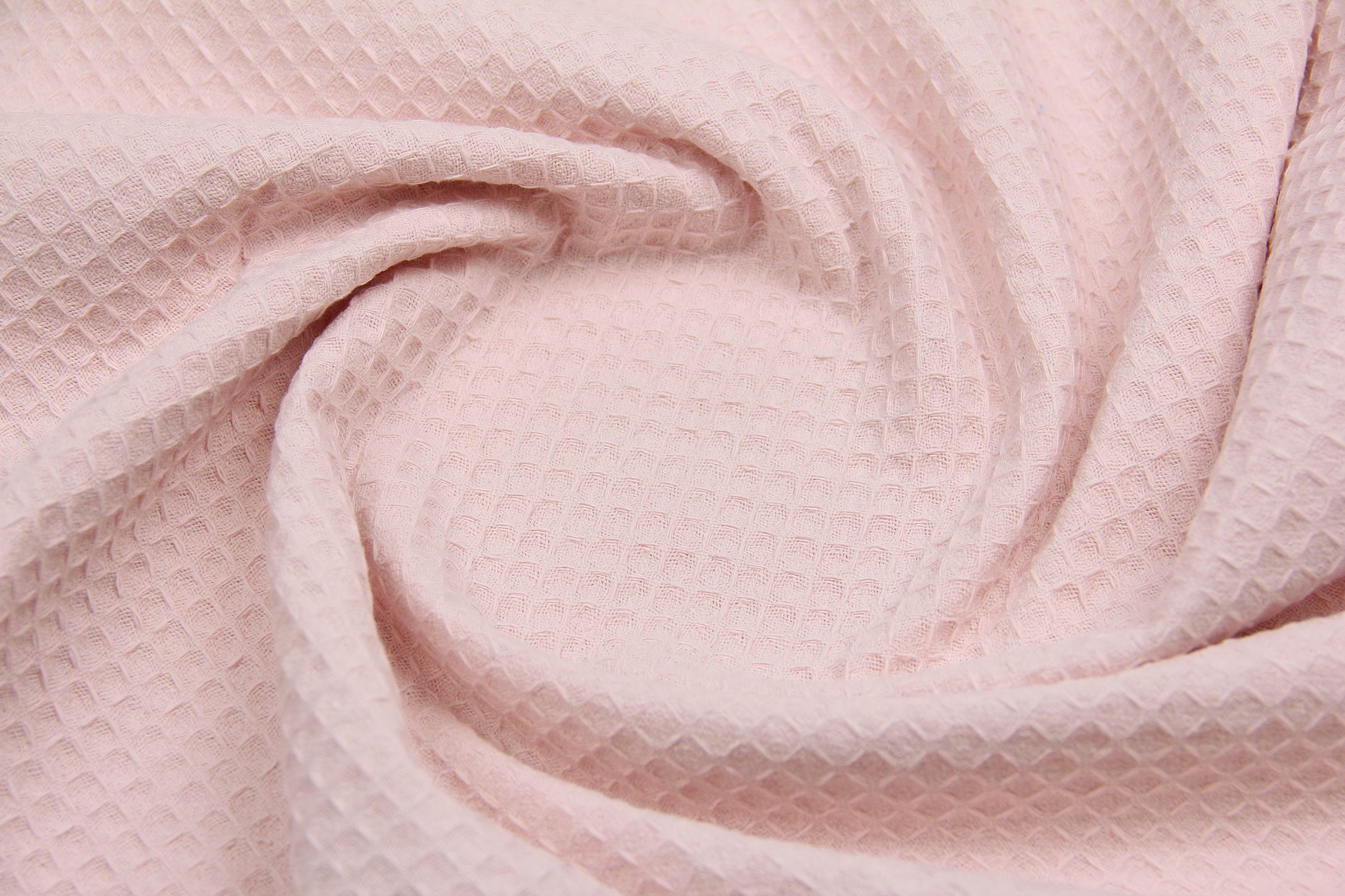 Ткань Вафельное полотно Светло-розовый, Турция, ширина 235 см, плотность 217 г/м2