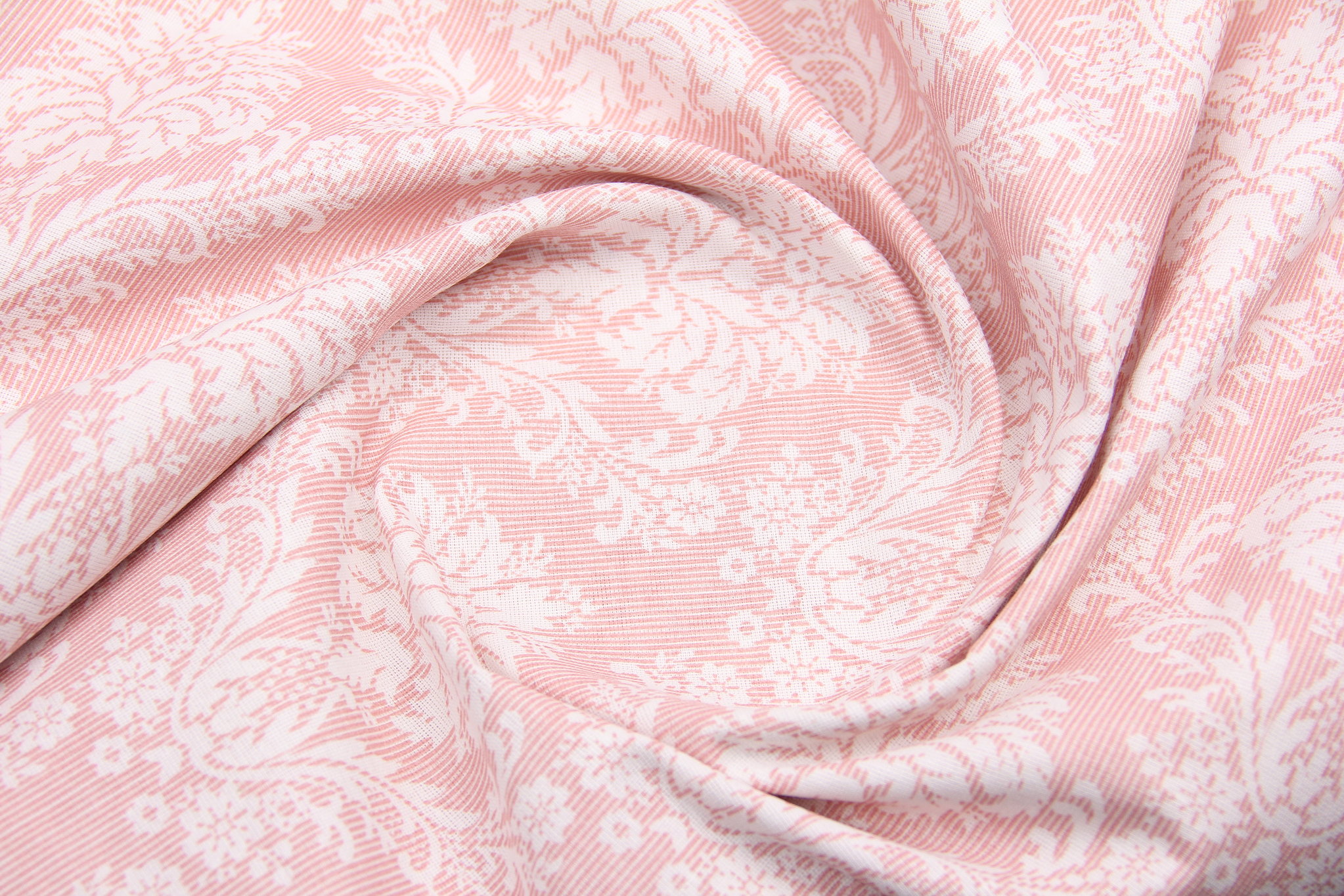 Ткань Бязь Вензеля Розовый, Турция, ширина 220 см, плотность 125 г/м2