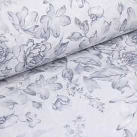 Ткань Бязь Утренние цветы Пепельно-серый, Турция, ширина 220 см, плотность 125 г/м2