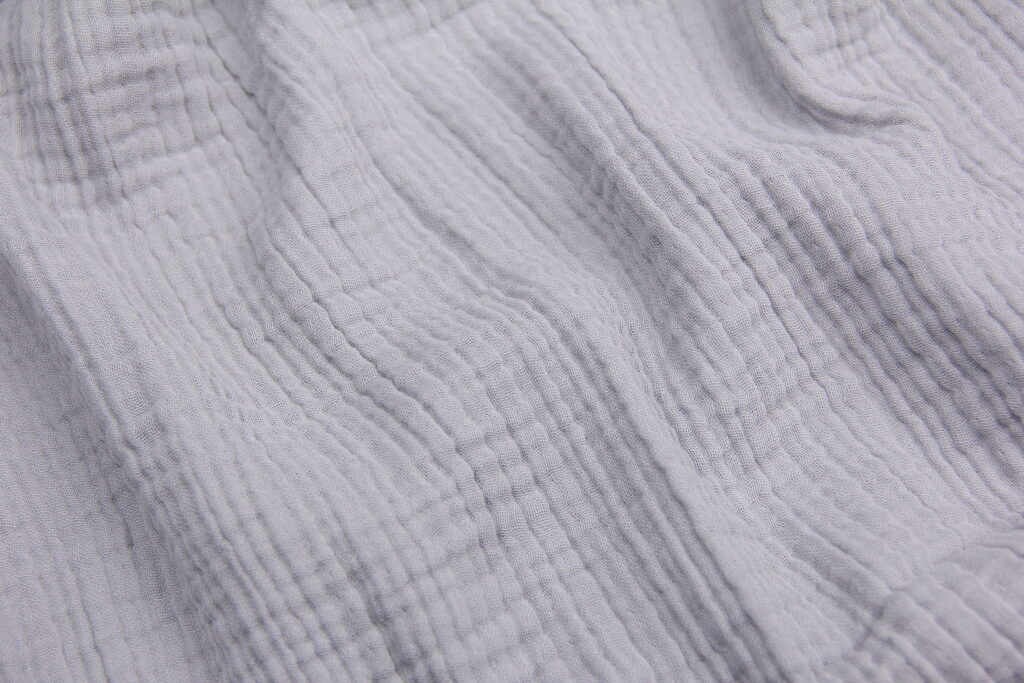 Ткань Муслин жатый четырехслойный Серый, Турция, плотность 220 г/м2, ширина 240 см