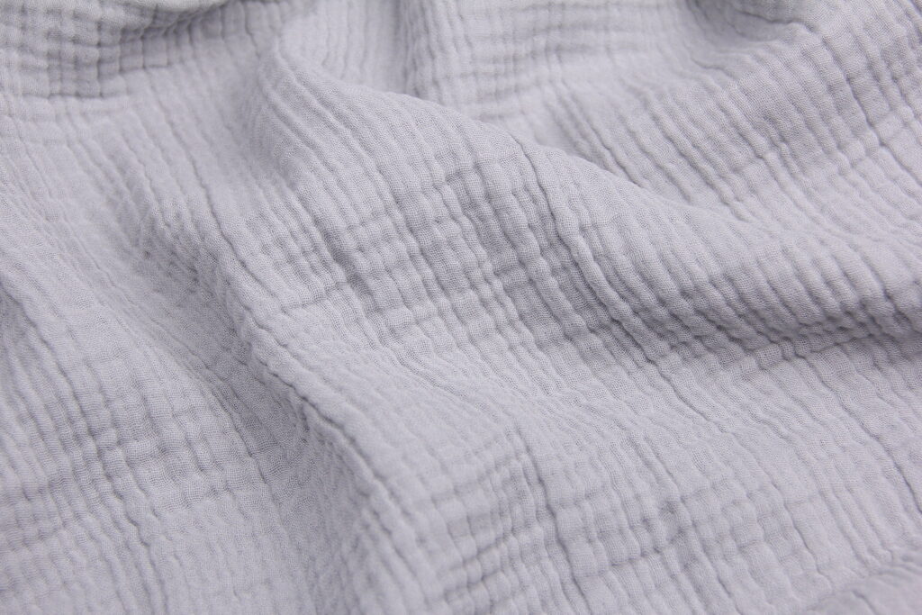 Ткань Муслин жатый четырехслойный Серый, Турция, плотность 220 г/м2, ширина 240 см