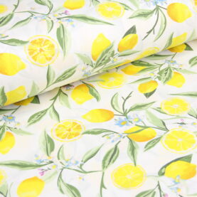 Ткань Ранфорс Лимонный сад, Турция, ширина 240 см, 100% хлопок