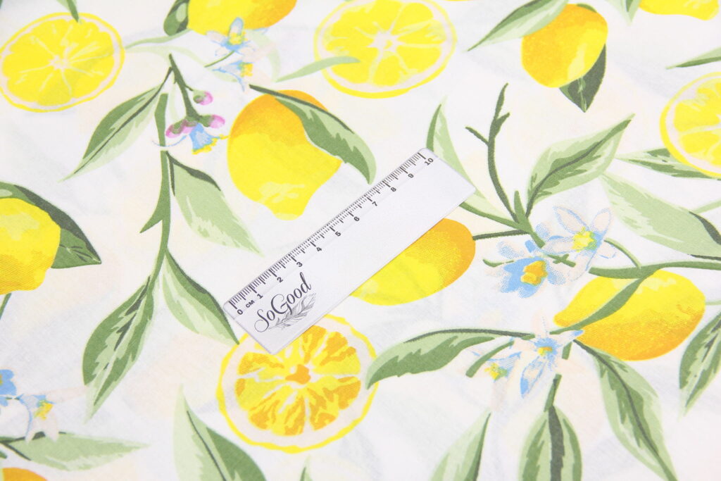 Ткань Ранфорс Лимонный сад, Турция, ширина 240 см, 100% хлопок