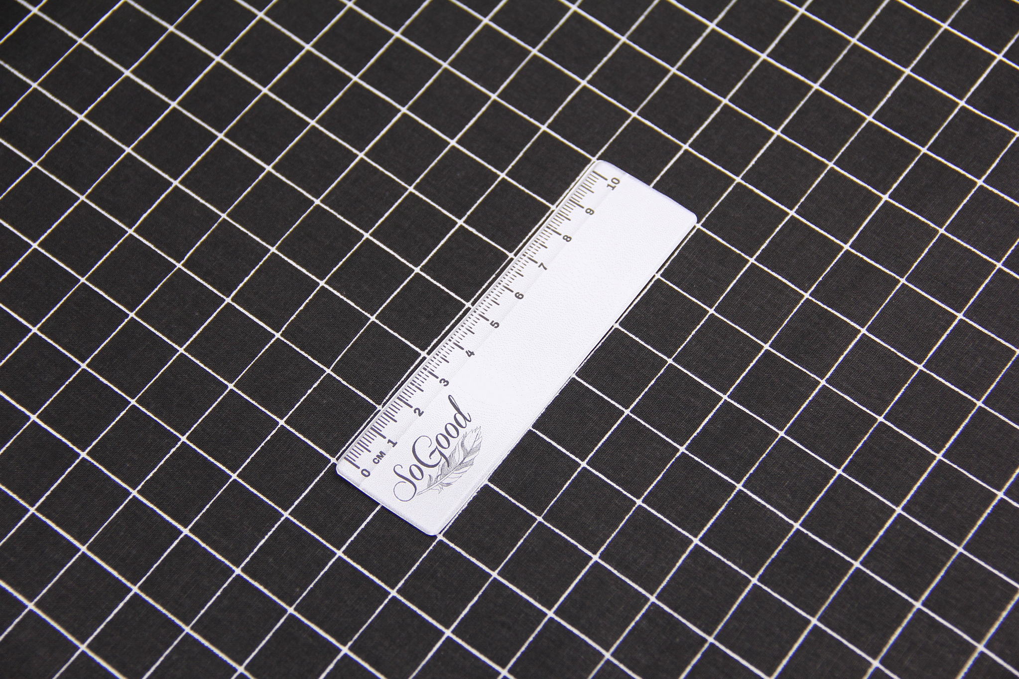 Ткань Ранфорс Клеточка 1,5х1,5 Черный и белый, Турция, ширина 240 см, 100% хлопок