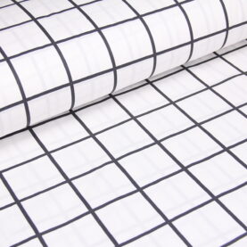 Ткань Ранфорс Клетка 6х6 Белый и антрацит, Турция, ширина 240 см, 100% хлопок