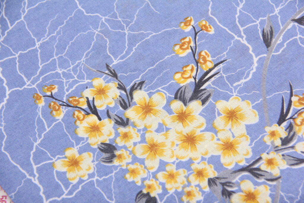 Ткань Ранфорс Оранжерея Синий и желтый, Турция, ширина 240 см, 70% хлопок 30% ПЭ