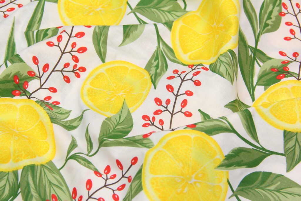 Ткань Ранфорс Лимон и барбарис, Турция, ширина 240 см, плотность 135 г/м2