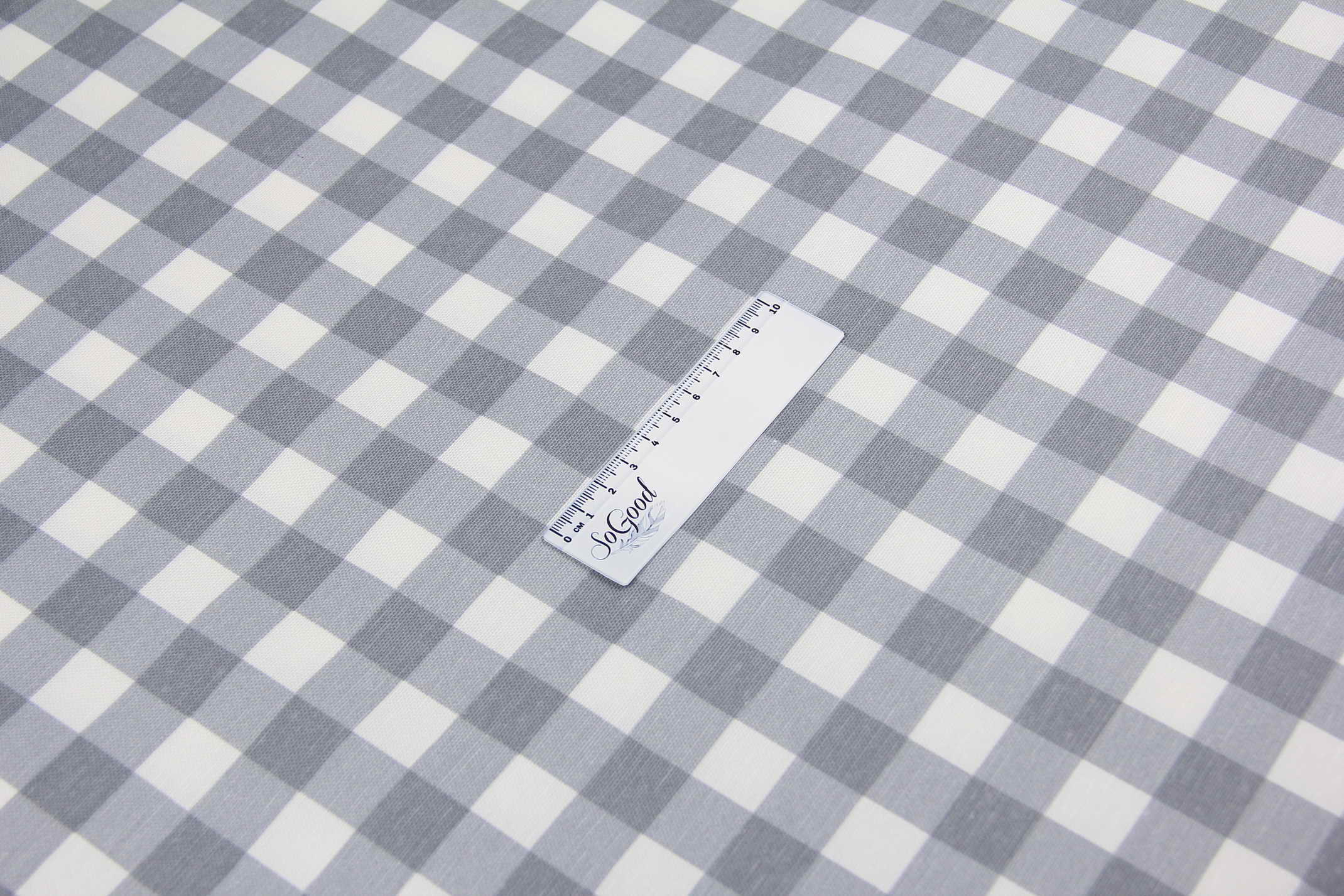 Ткань скатертная с тефлоновой пропиткой Клеточка Серый 2 см