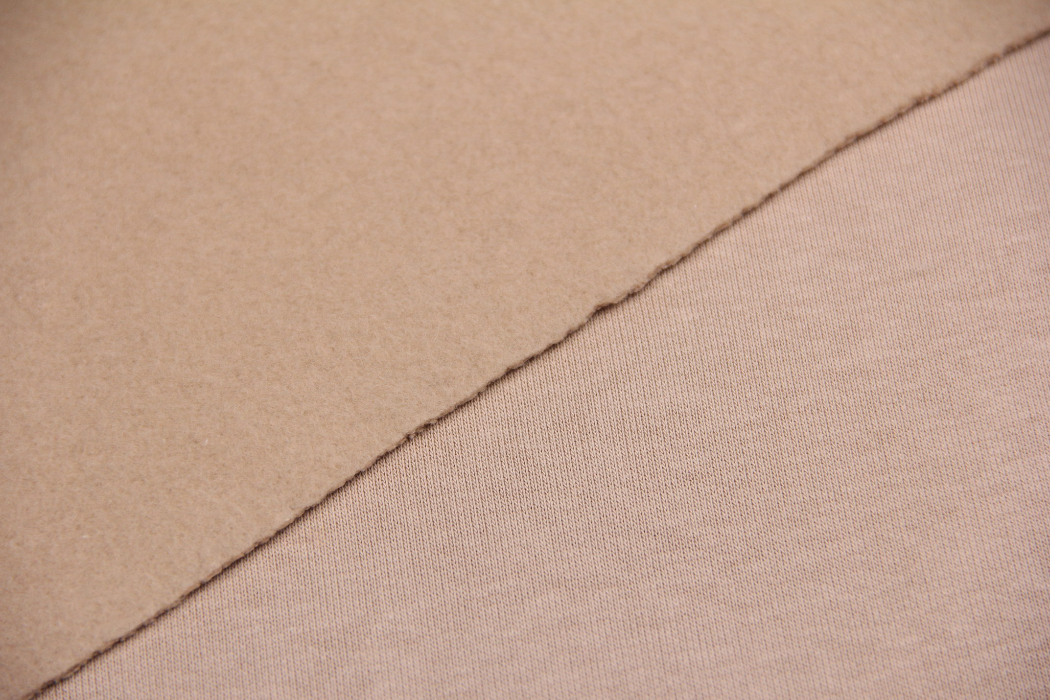 Ткань Футер трехнитка с начесом пенье Капучино, Турция, ширина 185 см, плотность 300 г/м2