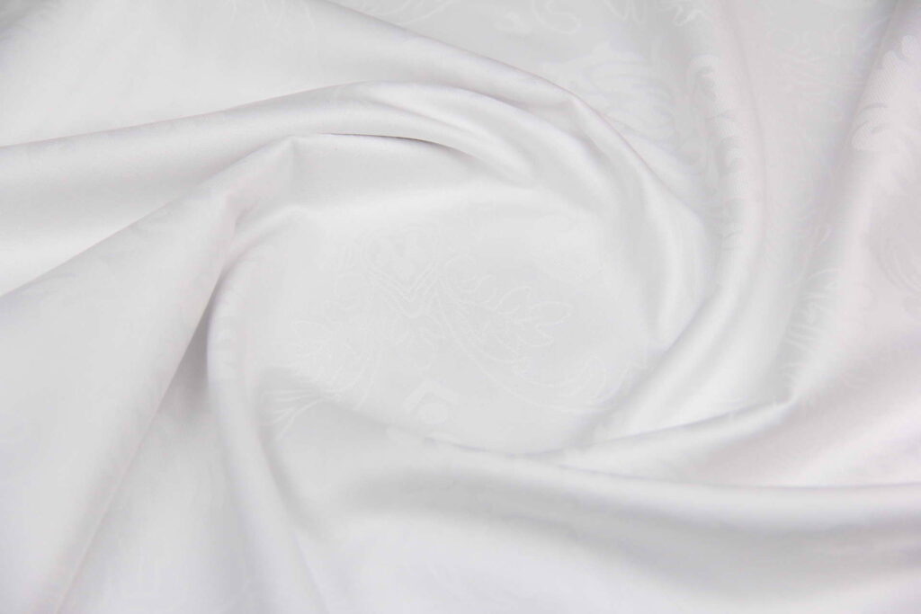 Ткань Сатин жаккард Флоренция Белый, Турция, ширина 240см, плотность 130 г/м2