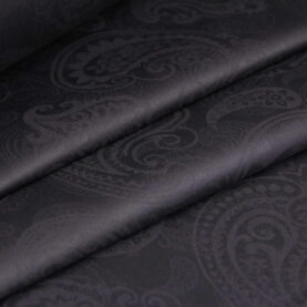 Ткань Сатин жаккард Пейсли Графит, Турция, ширина 240см, плотность 130 г/м2