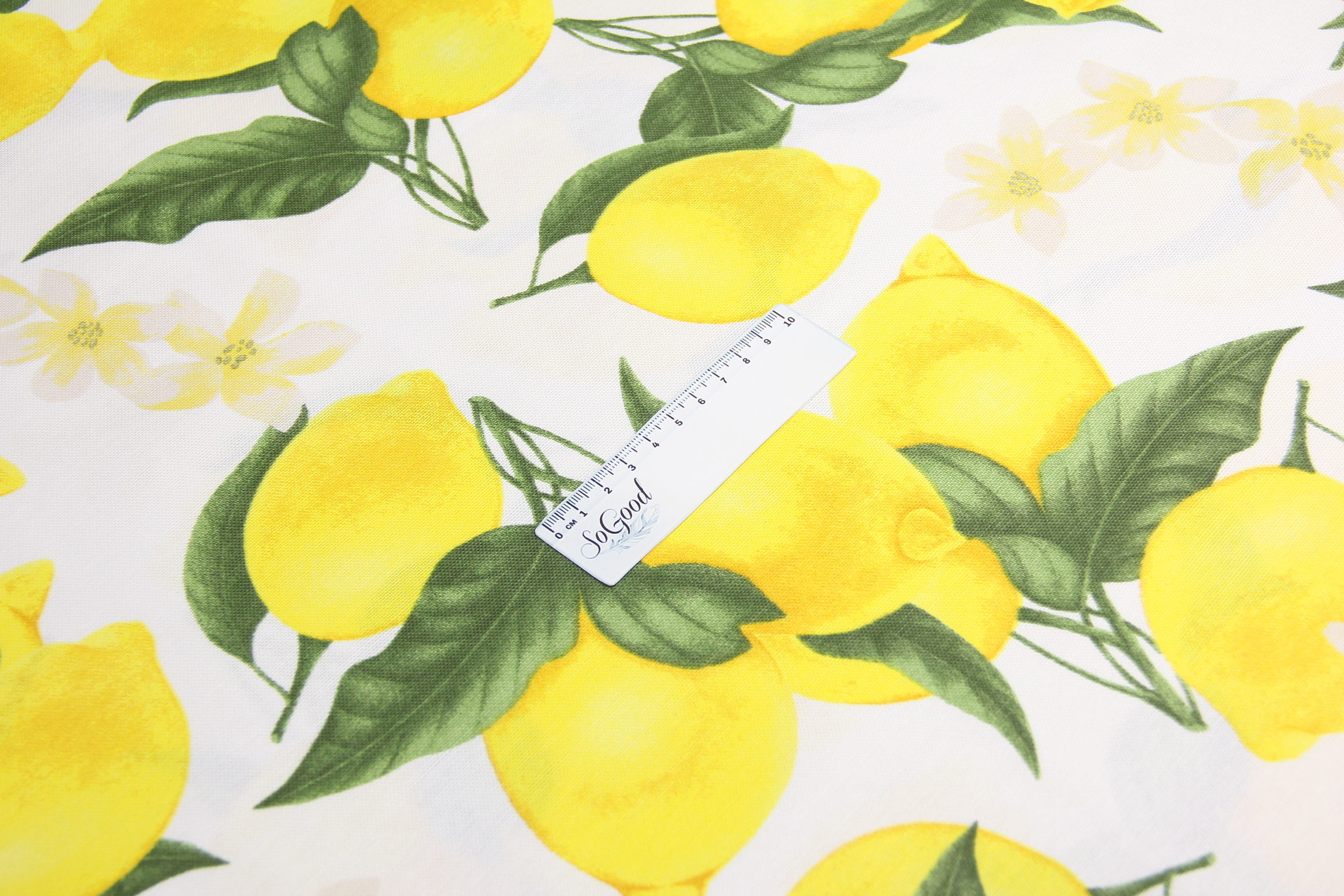 Ткань скатертная с тефлоновой пропиткой Лимон и цветочек N