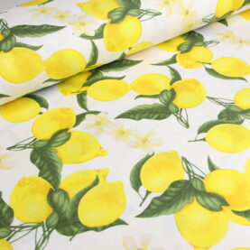 Ткань скатертная с тефлоновой пропиткой Лимон и цветочек N