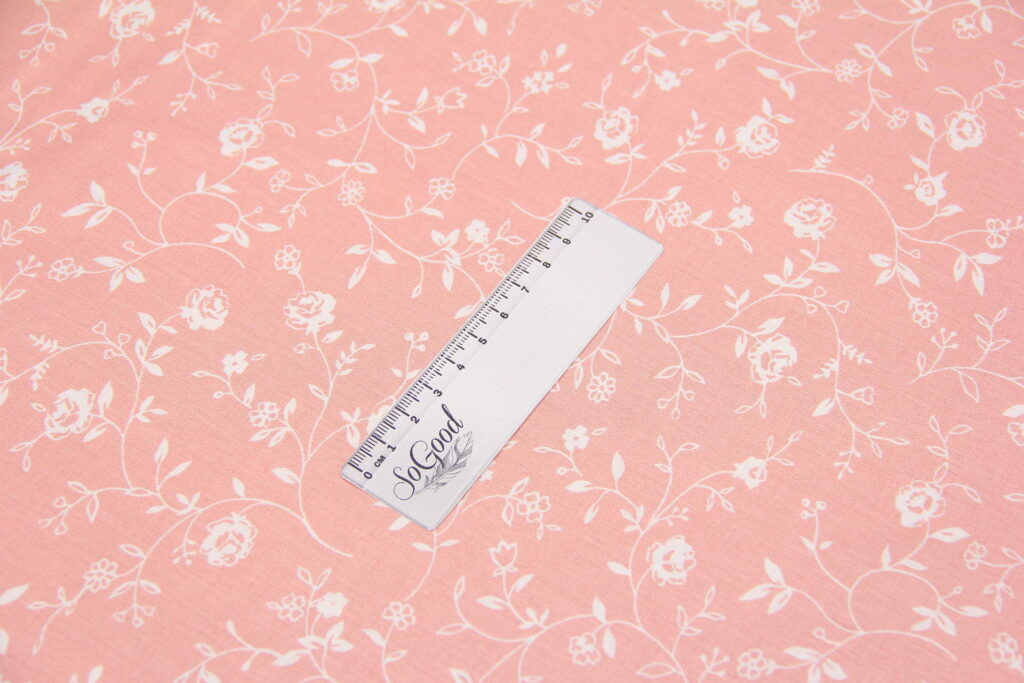 Ткань Ранфорс Мелкие цветочки Пудровый, Турция, ширина 240 см, плотность 135 г/м2