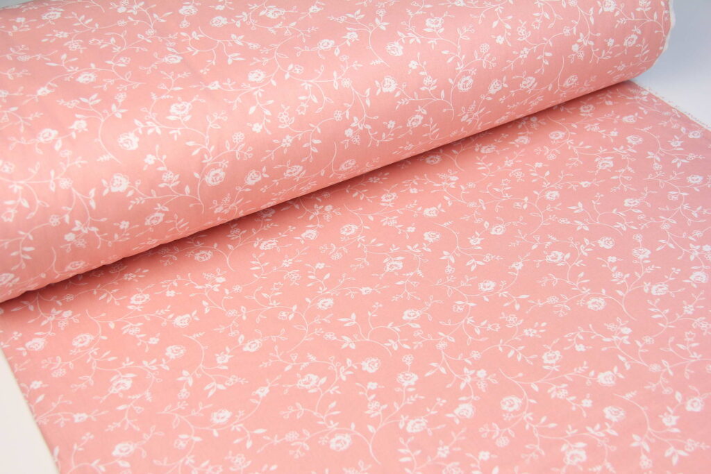 Ткань Ранфорс Мелкие цветочки Пудровый, Турция, ширина 240 см, плотность 135 г/м2
