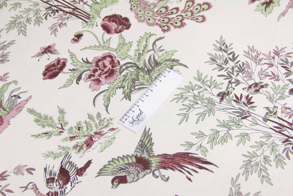 Ткань скатертная с тефлоновой пропиткой Павлин Пурпурный