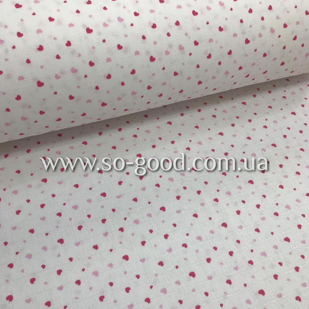 Ткань Муслин Звездочки Розовые 160 см. пог. м.