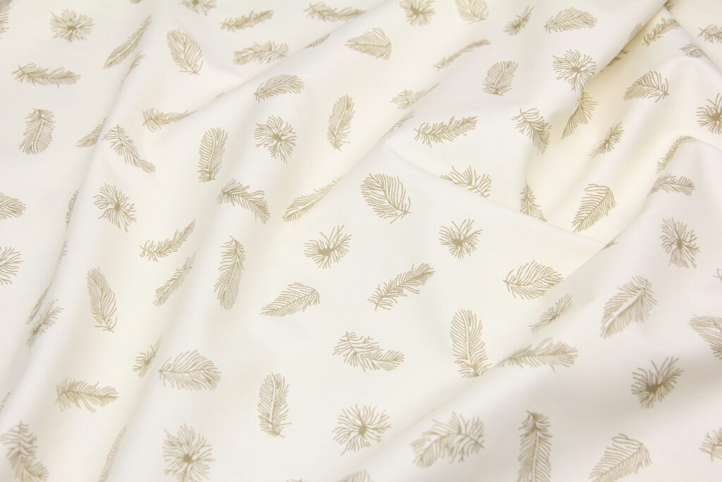 Ткань Тик наперниковый Перо Крем, Турция, ширина 160 см, 100% хлопок
