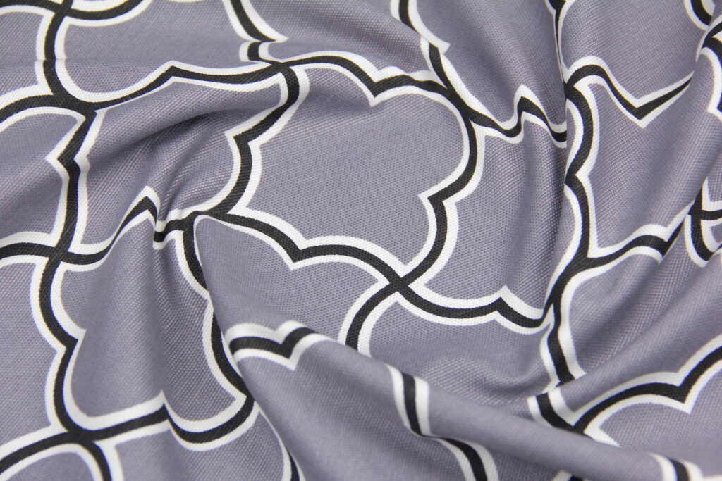 Ткань скатертная с тефлоновой пропиткой Марокко серый и черный W1