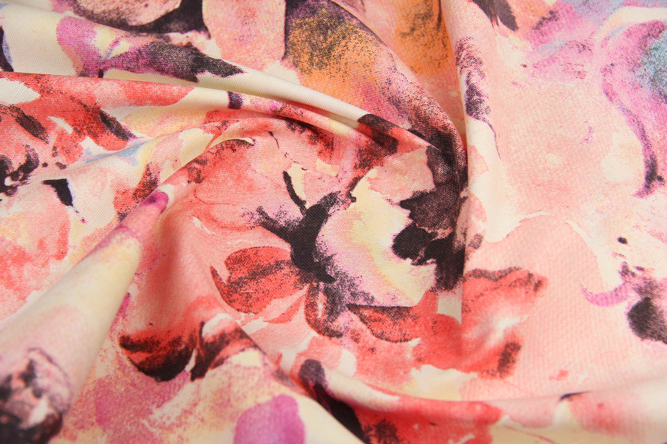 Ткань скатертная с тефлоновой пропиткой Пионы акварель Розовый