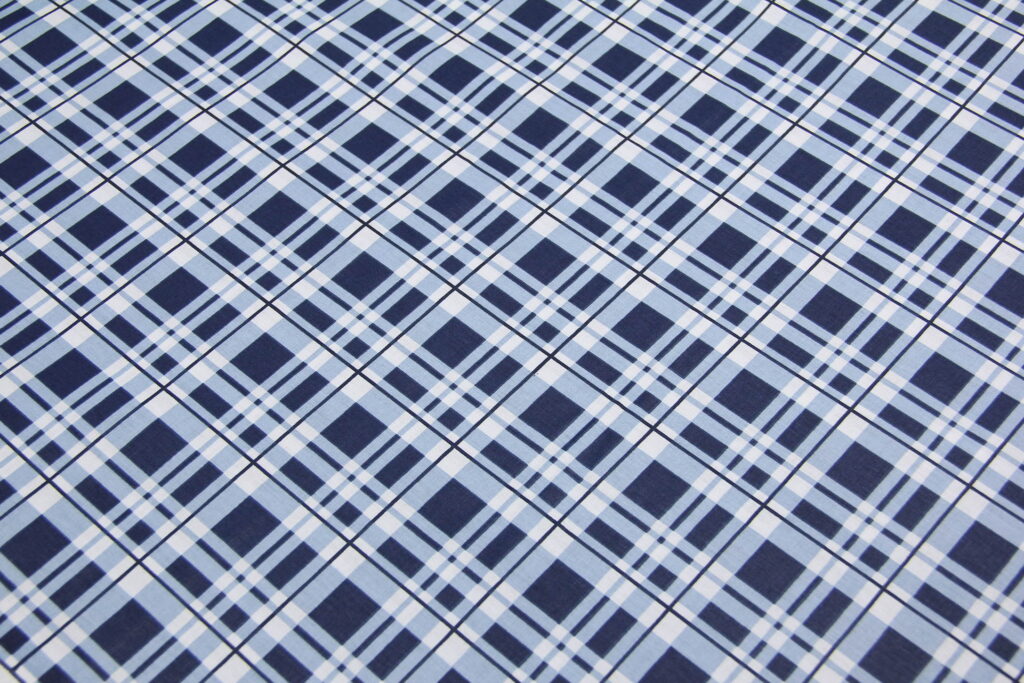 Ткань Ранфорс Клетка класик Синий, Турция, ширина 240 см, плотность 135 г/м2