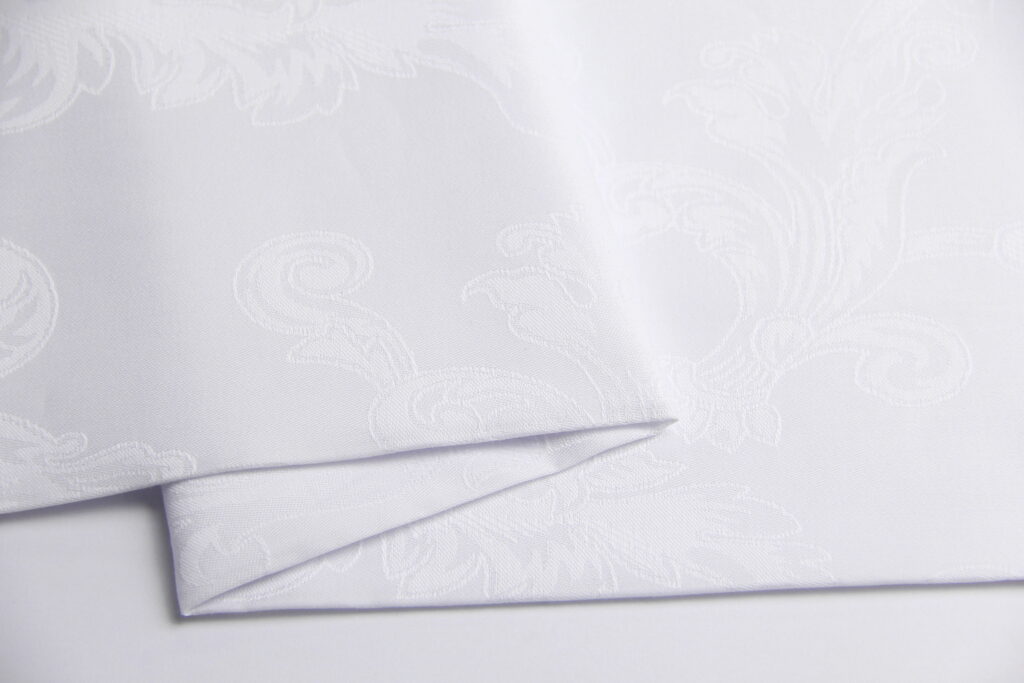 Ткань Сатин жаккард Рим Белый холодный, Турция, ширина 240 см, плотность 130 г/м2