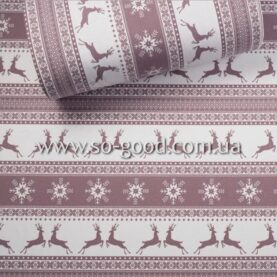 Ткань Фланель Рождественский олень Бордовый 240 см. пог. м.