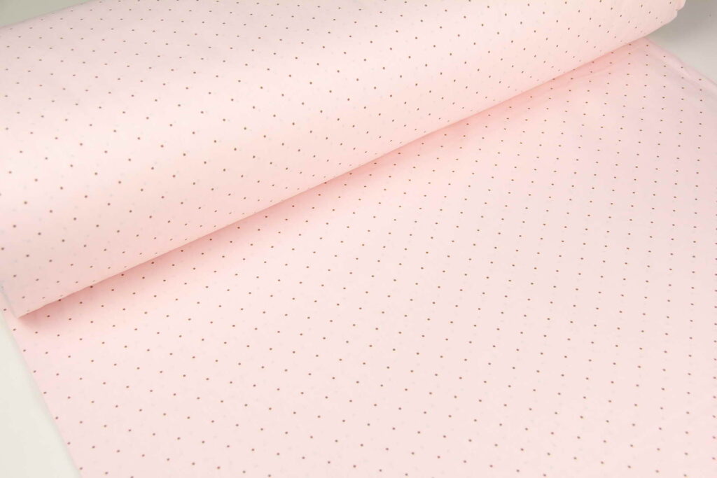 Ткань Ранфорс Точки Розовый, Турция, ширина 240 см, плотность 135 г/м2
