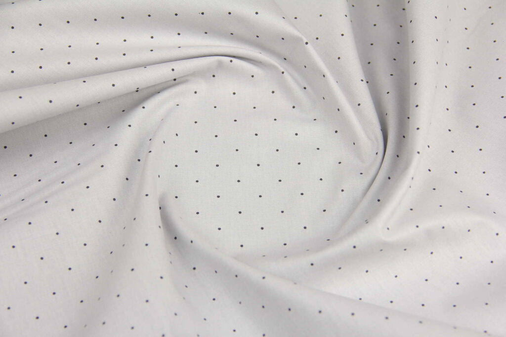 Ткань Ранфорс Точки Серый, Турция, ширина 240 см, плотность 135 г/м2