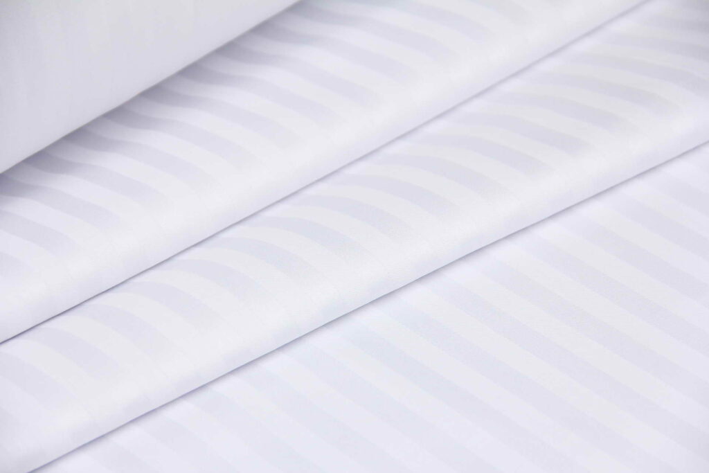 Ткань Страйп-сатин SSN1 Белый, Турция, ширина 240см, плотность 130 г/м2