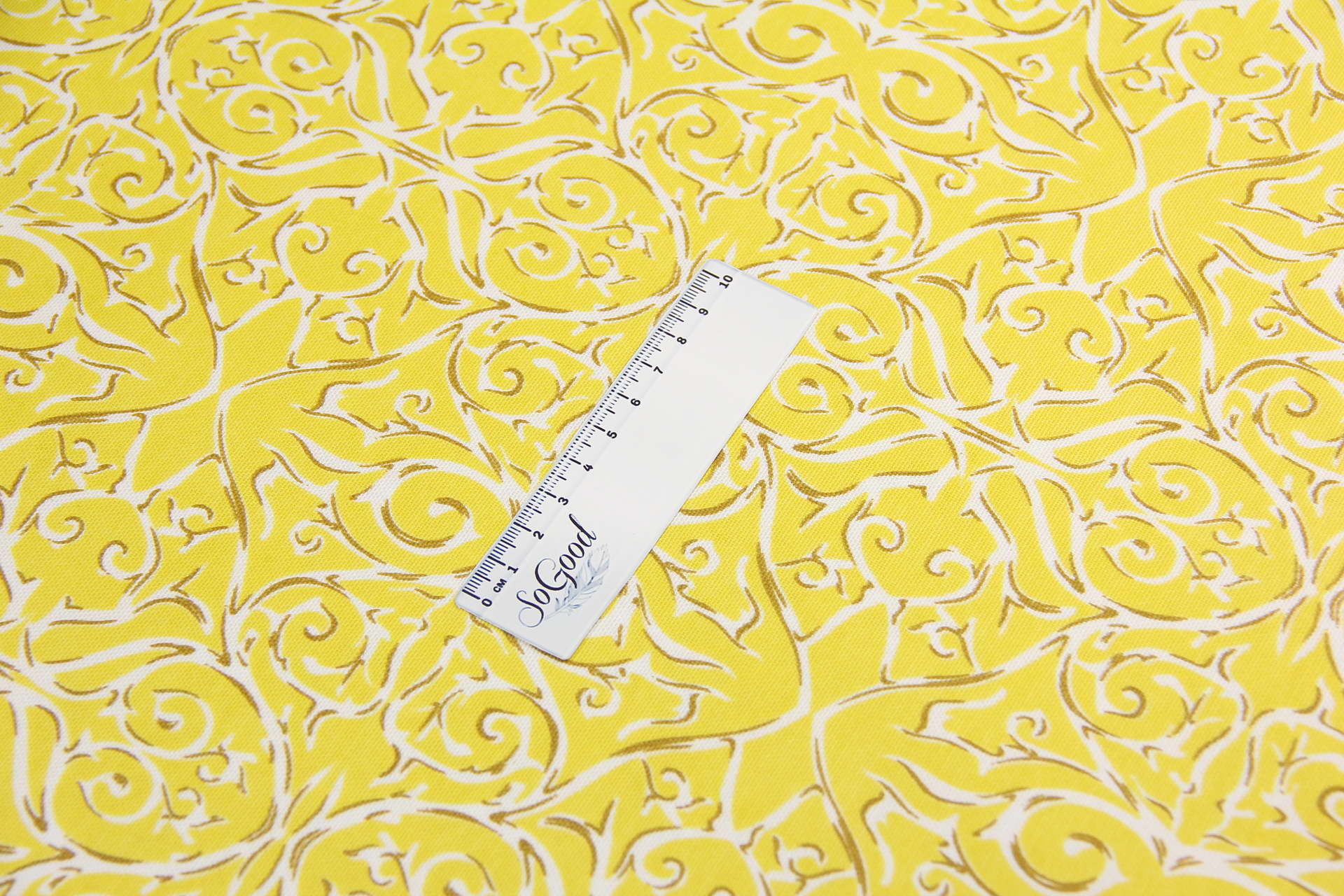 Ткань скатертная с тефлоновой пропиткой Венецианские вензеля Желтый