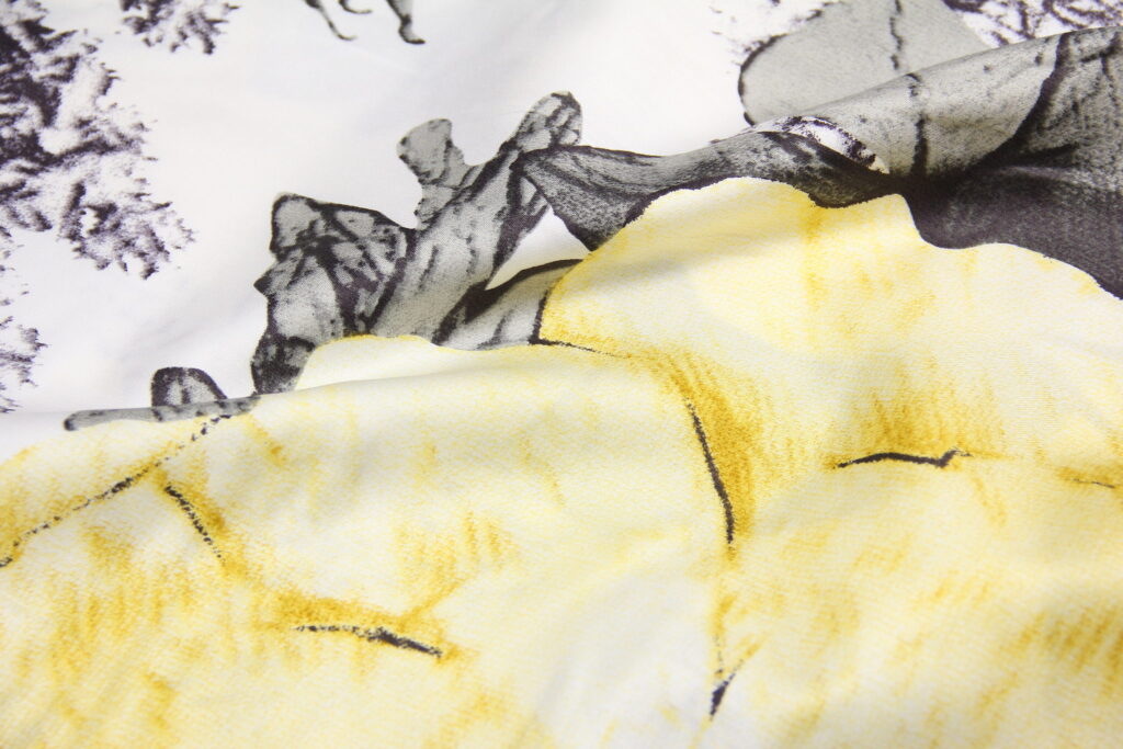 Ткань Сатин набивной Огромный цветок Желтый, Турция, ширина 240 см