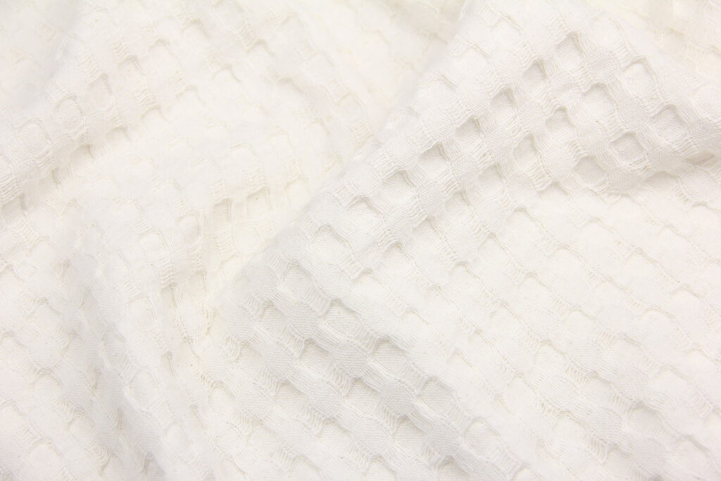 Ткань Вафельное полотно Бассейн Молочный 14452/V2, Турция, ширина 235 см, плотность 265 г/м2