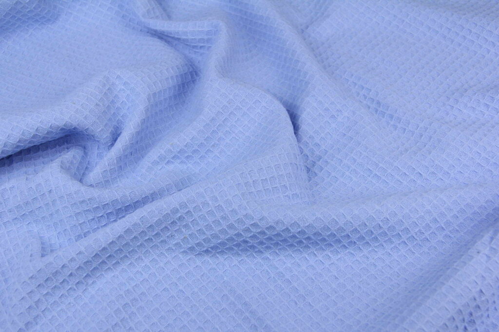 Ткань Вафельное полотно Голубой, Турция, ширина 235 см, плотность 217 г/м3