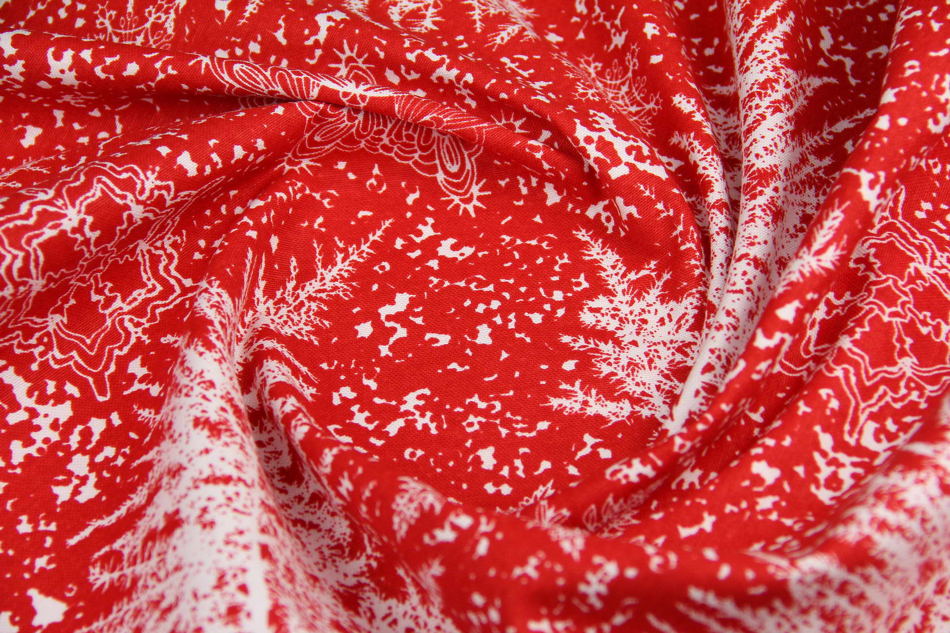 Ткань скатертная с тефлоновой пропиткой Изморозь Красный