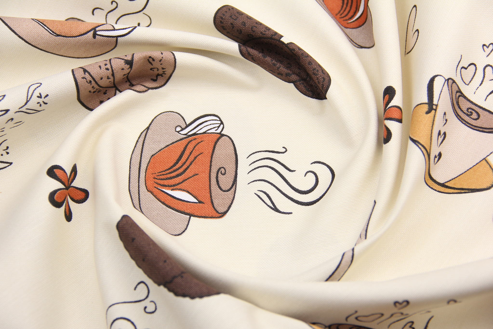 Ткань скатертная с тефлоновой пропиткой Кофе Крем